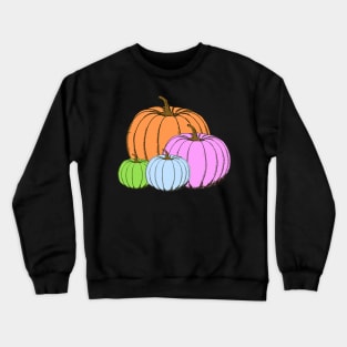 Cute Pumpkins Design in Orange, Blue, Green and Purple Crewneck Sweatshirt